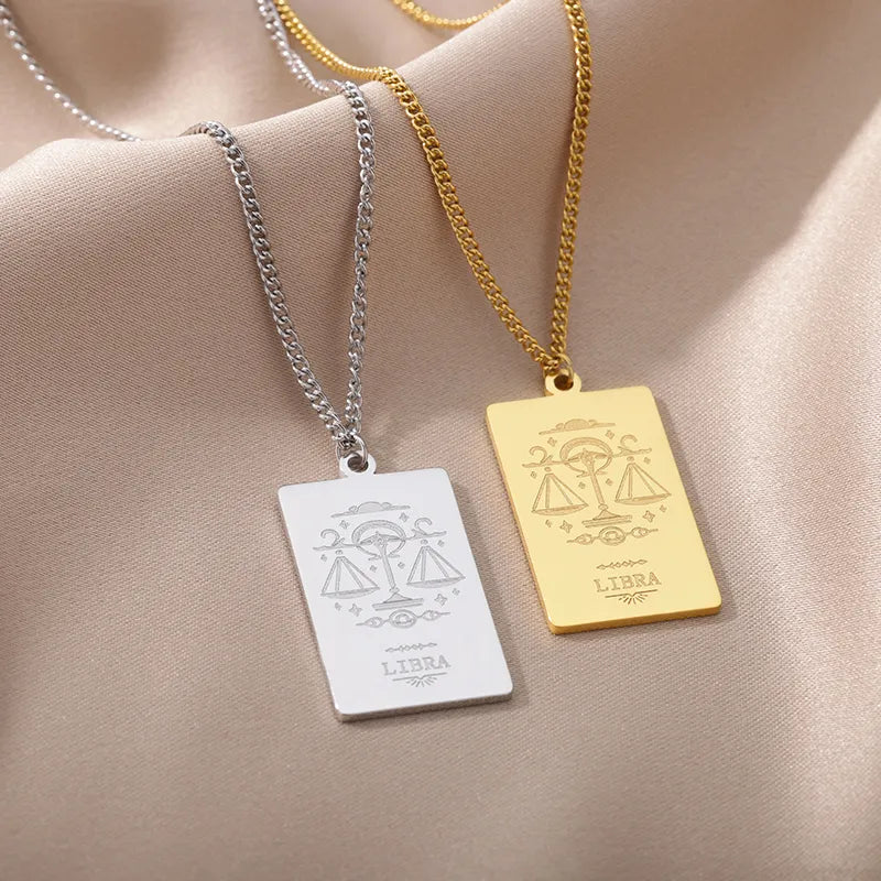 Stainless Steel Zodiac Tarot Necklace