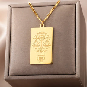 Stainless Steel Zodiac Tarot Necklace