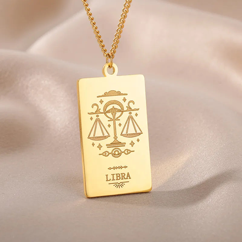 Stainless Steel Zodiac Tarot Necklace