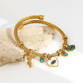 Evil Eye Charm Bangle Bracelets