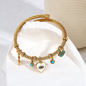 Evil Eye Charm Bangle Bracelets