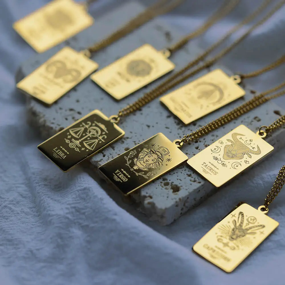 Stainless Steel Zodiac Tarot Necklace