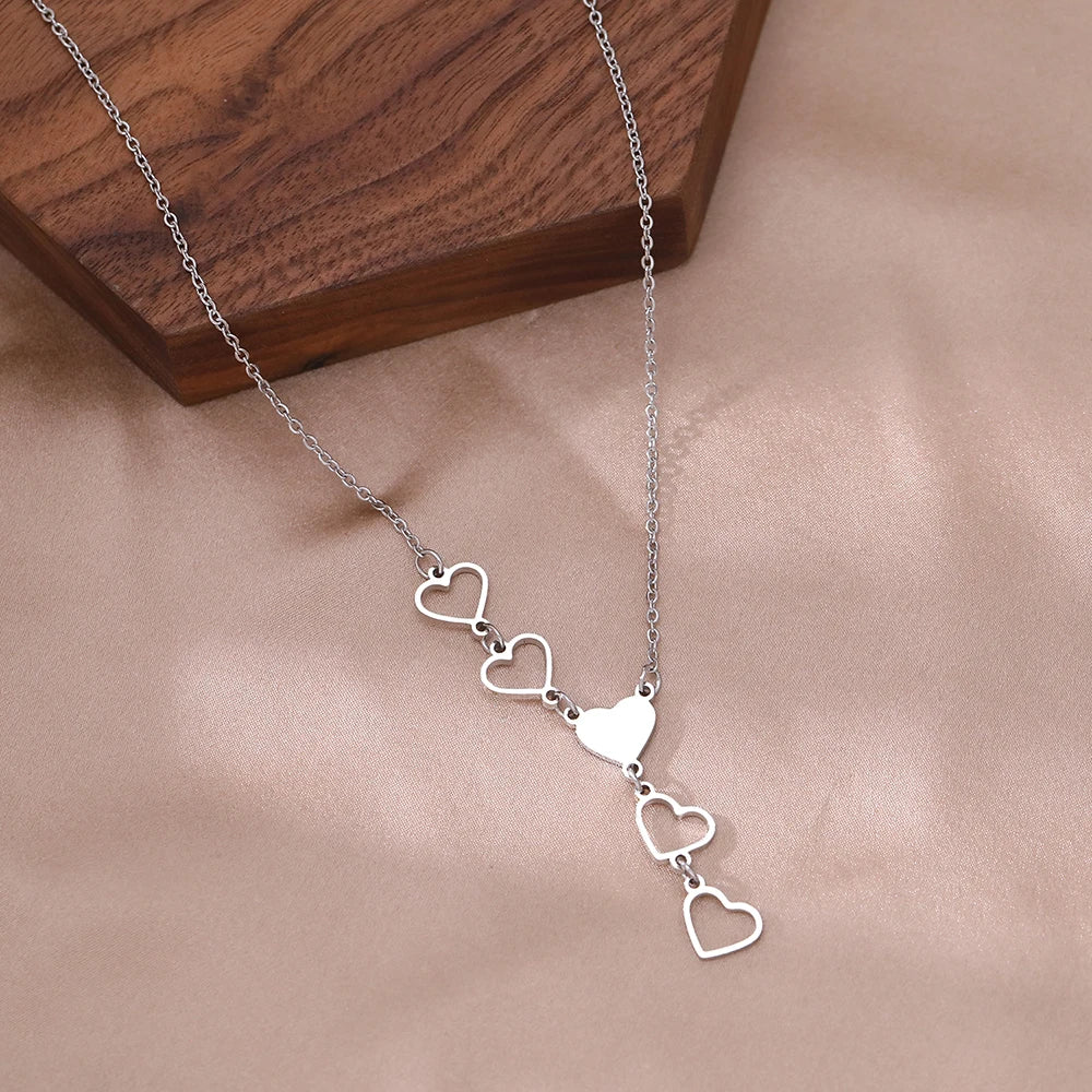 Hearts In Line Necklace