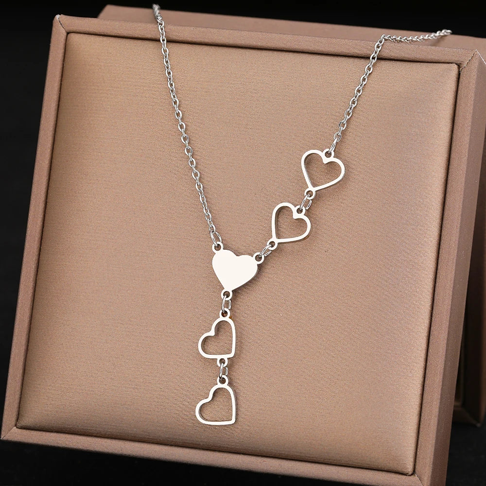 Hearts In Line Necklace