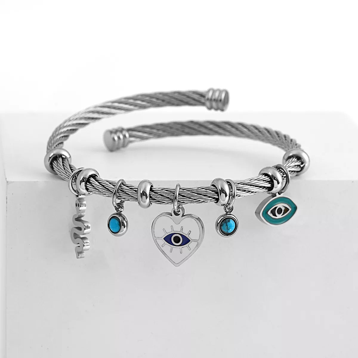 Evil Eye Charm Bangle Bracelets