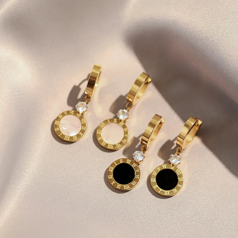 Roman Clockwork Pendant Earrings